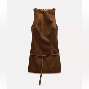 Belted corduroy dress